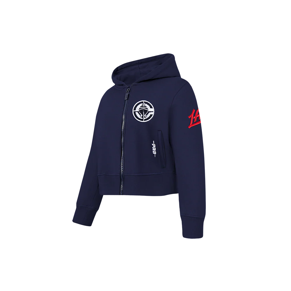 NBA LOS ANGELES CLIPPERS CLASSIC TODDLER GIRLS FLEECE FULL ZIP HOODIE (MIDNIGHT NAVY) - Image 2