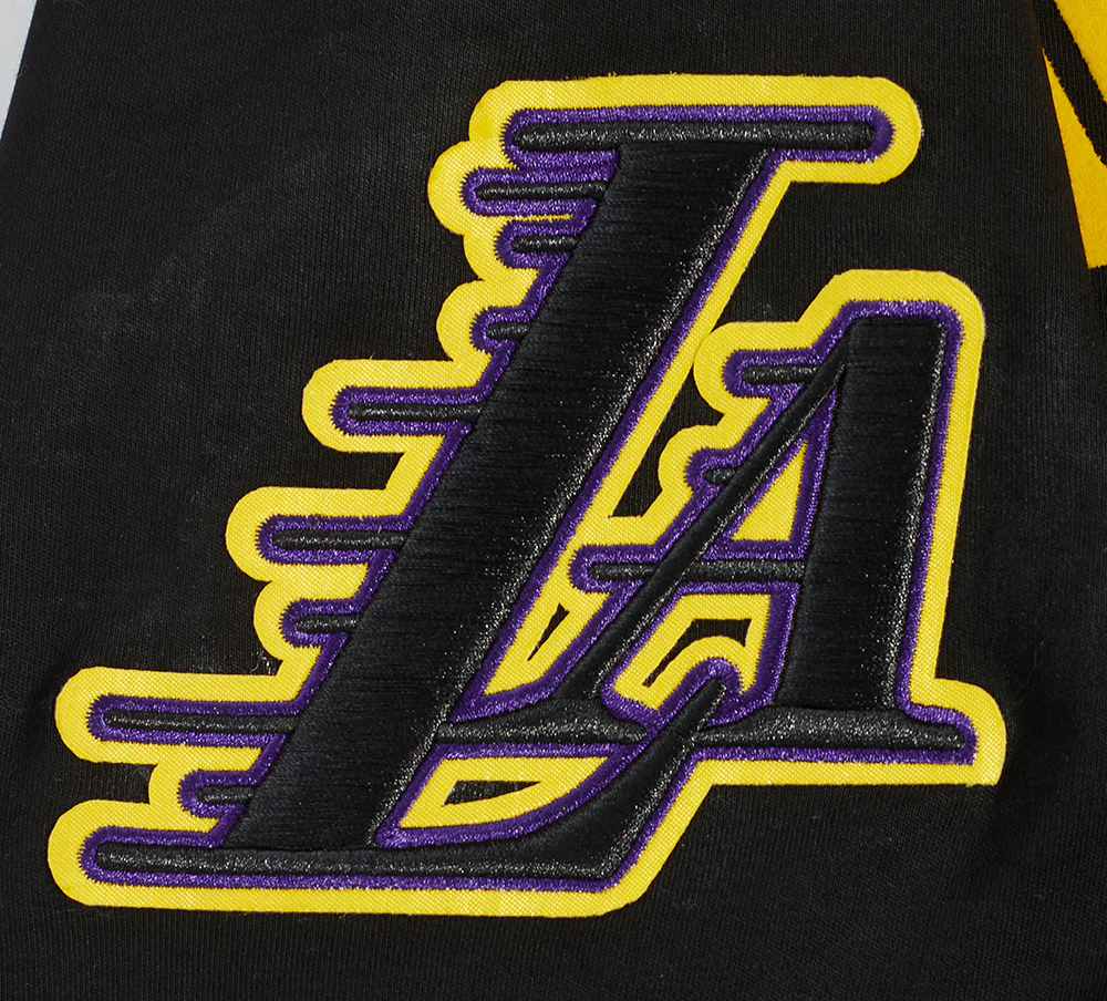 NBA LOS ANGELES LAKERS JAMES MEN'S PLAYER SHORT SLEEVE HOODIE (BLACK) - Image 6