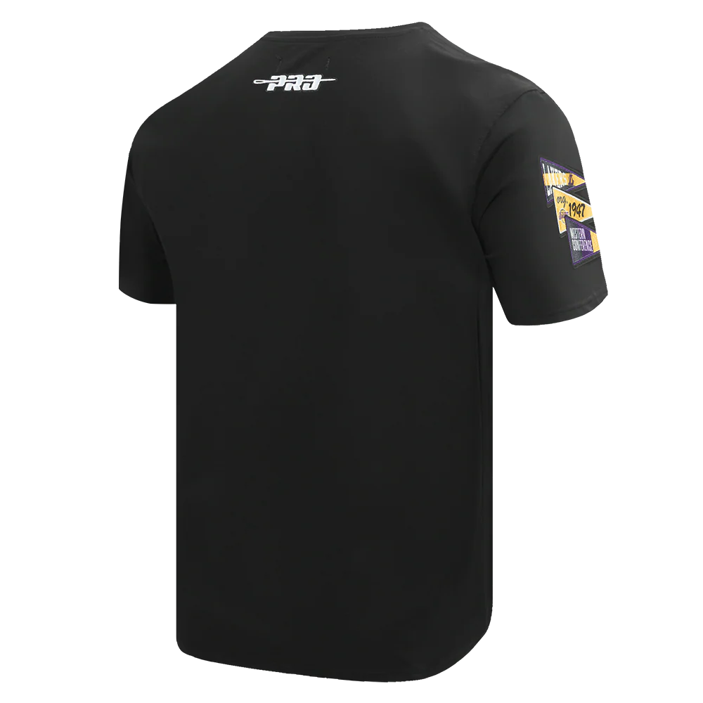 NBA LOS ANGELES LAKERS TEAM PENNANTS MEN'S TEE (BLACK) - Image 4