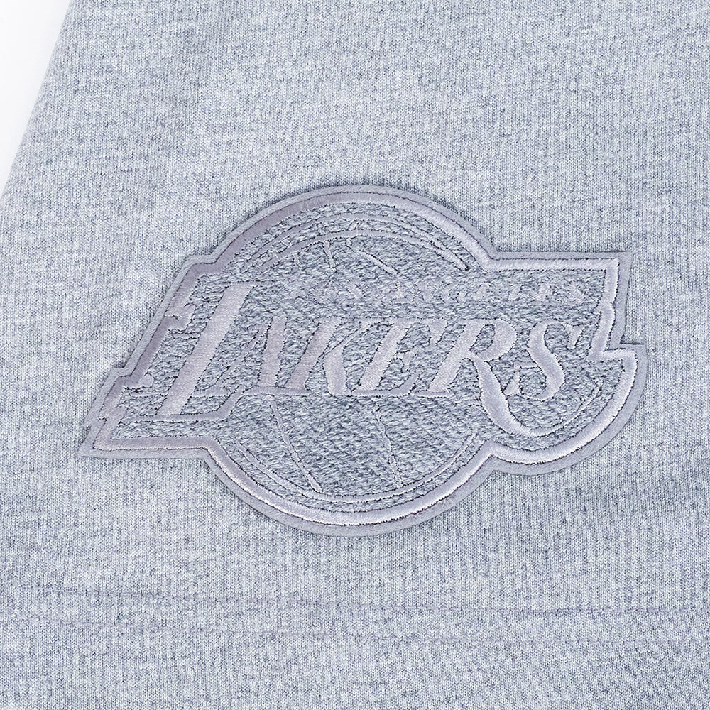 NBA LOS ANGELES LAKERS REVERSE FRENCH TERRY MEN'S CJ DROP SHOULDER TEE (DARK HEATHER GRAY) - Image 6