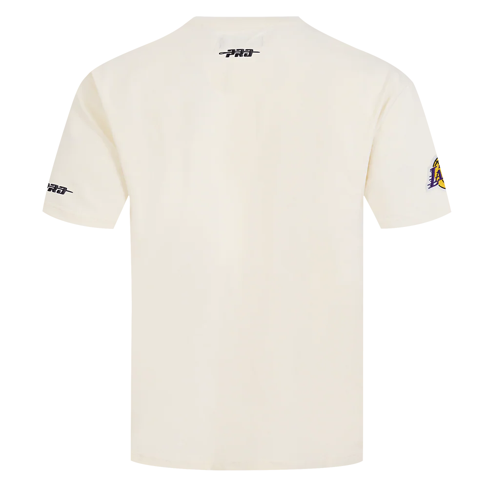NBA LOS ANGELES LAKERS CHROME MEN'S COTTON JERSEY DROP SHOULDER TEE (EGGSHELL) - Image 3