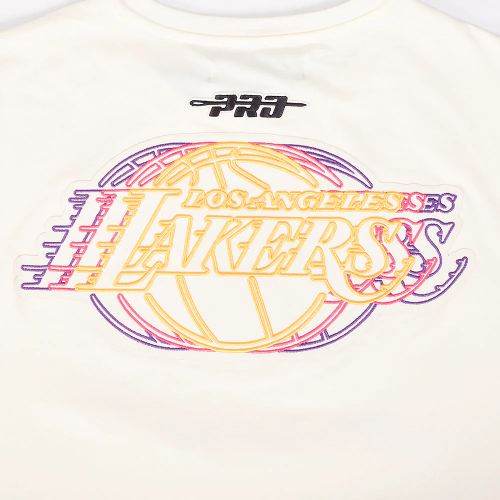 NBA LOS ANGELES LAKERS ECHO LOGO MEN'S SINGLE JERSEY TEE (EGGSHELL) - Image 7