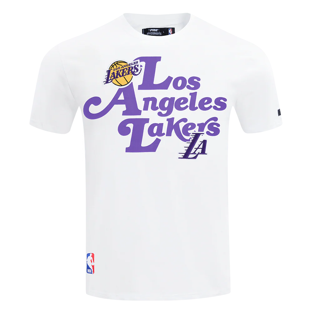 NBA LOS ANGELES LAKERS SOUVENIR MEN'S SINGLE JERSEY TEE (WHITE) - Image 5