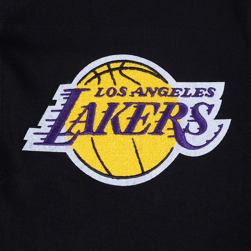 NBA LOS ANGELES LAKERS SOUVENIR MEN'S PRO SS DOUBLE KNIT JACKET (BLACK/PURPLE) - Image 11
