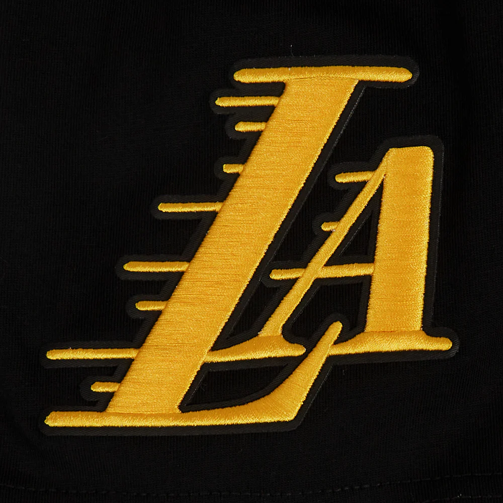NBA LOS ANGELES LAKERS RIB CAGE MEN'S COTTON JERSEY DROP SHOULDER TEE (BLACK) - Image 7