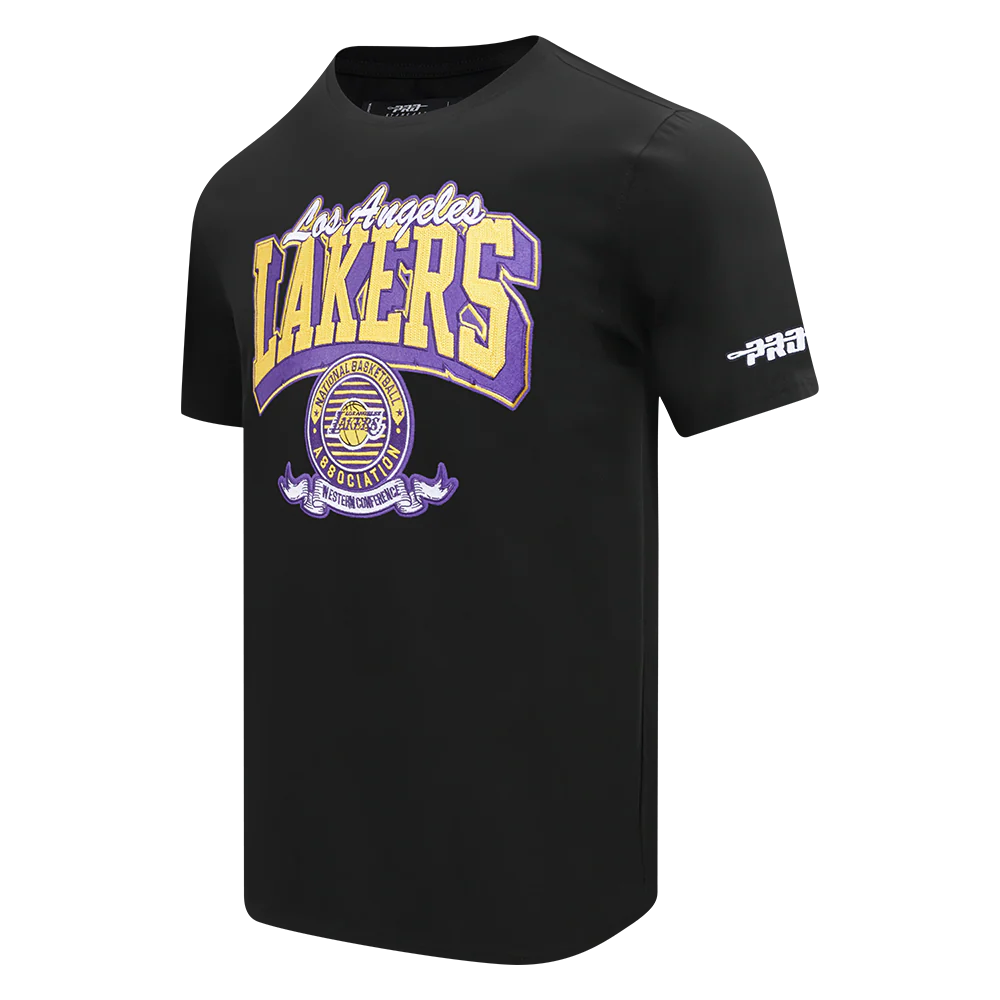 NBA LOS ANGELES LAKERS TEAM BADGE MEN'S SJ TEE (BLACK) - Image 5