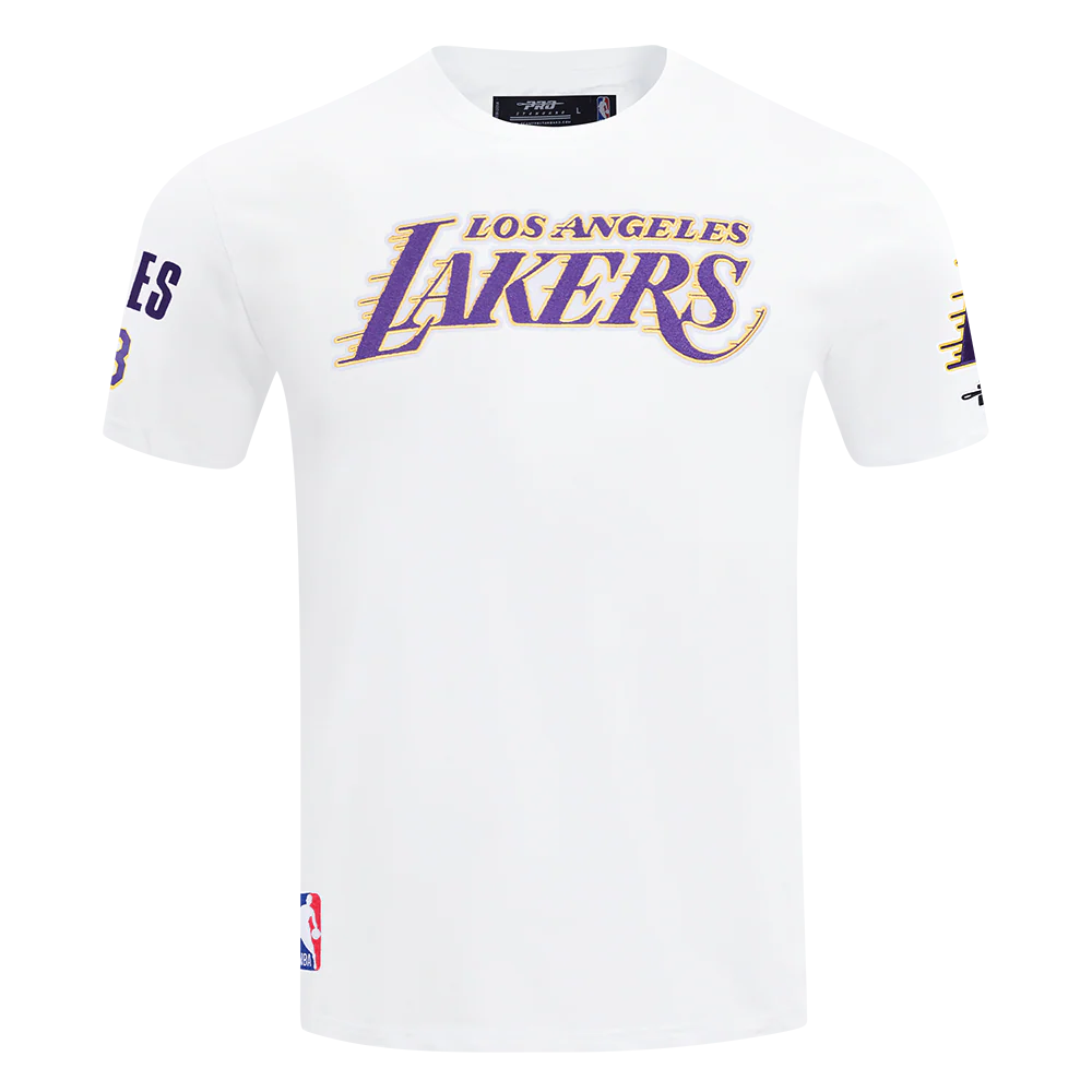 NBA LOS ANGELES LAKERS LEBRON JAMES #23 CLASSIC PNN MEN'S SJ TEE (WHITE) - Image 3