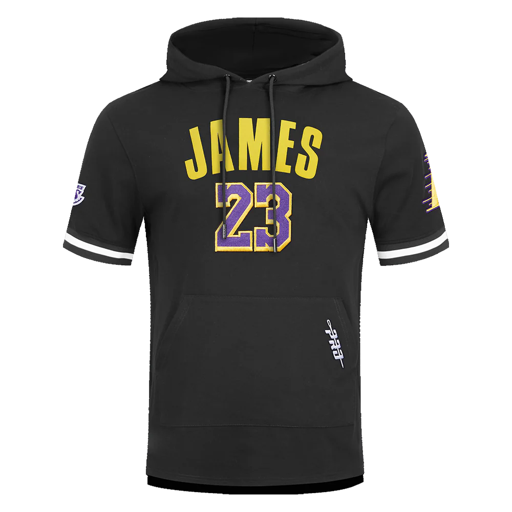 NBA LOS ANGELES LAKERS LEBRON JAMES #23 CLASSIC PNN MEN'S SS PO HOOD (BLACK)