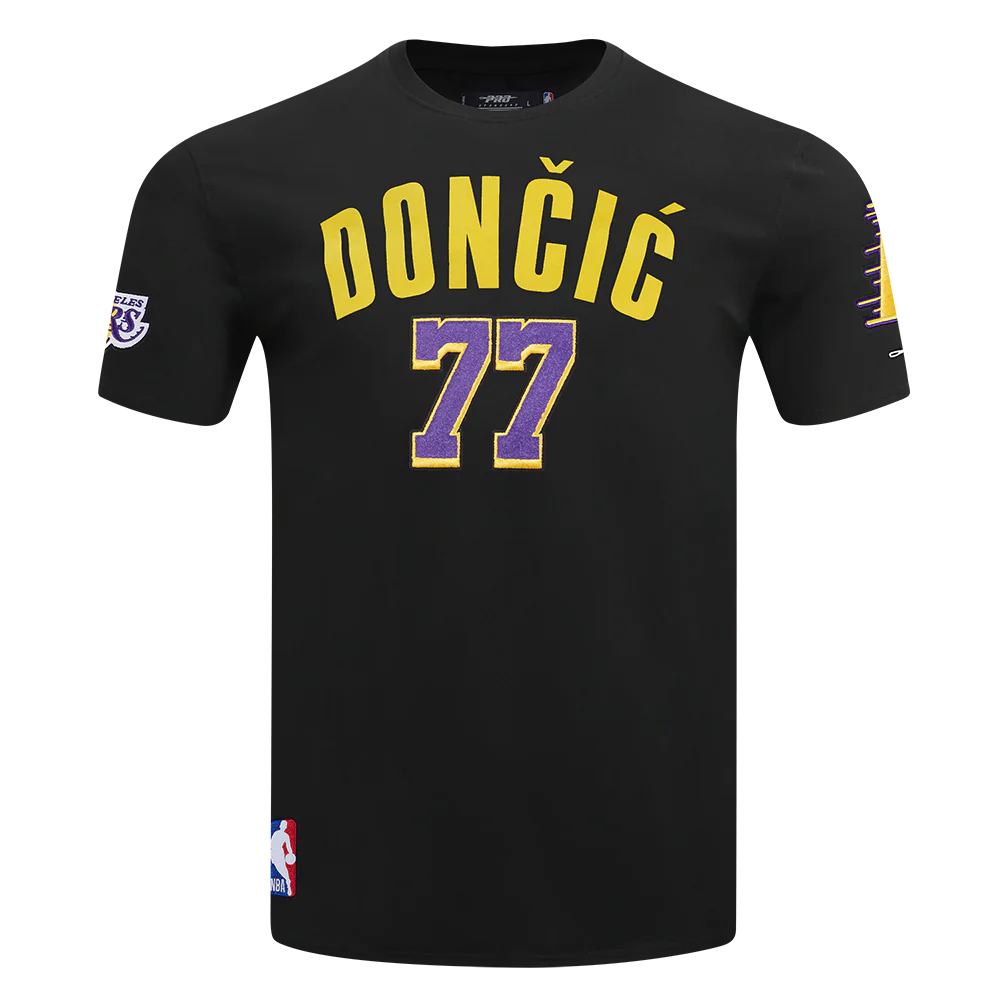 NBA LOS ANGELES LAKERS LUKA DONCIC #77 CLASSIC PNN MEN'S SJ TEE 2.0 (BLACK)