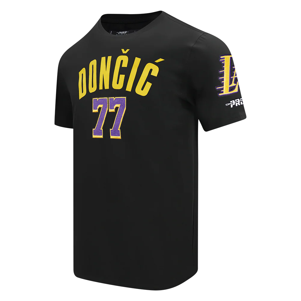 NBA LOS ANGELES LAKERS LUKA DONCIC #77 CLASSIC PNN MEN'S SJ TEE 2.0 (BLACK) - Image 4