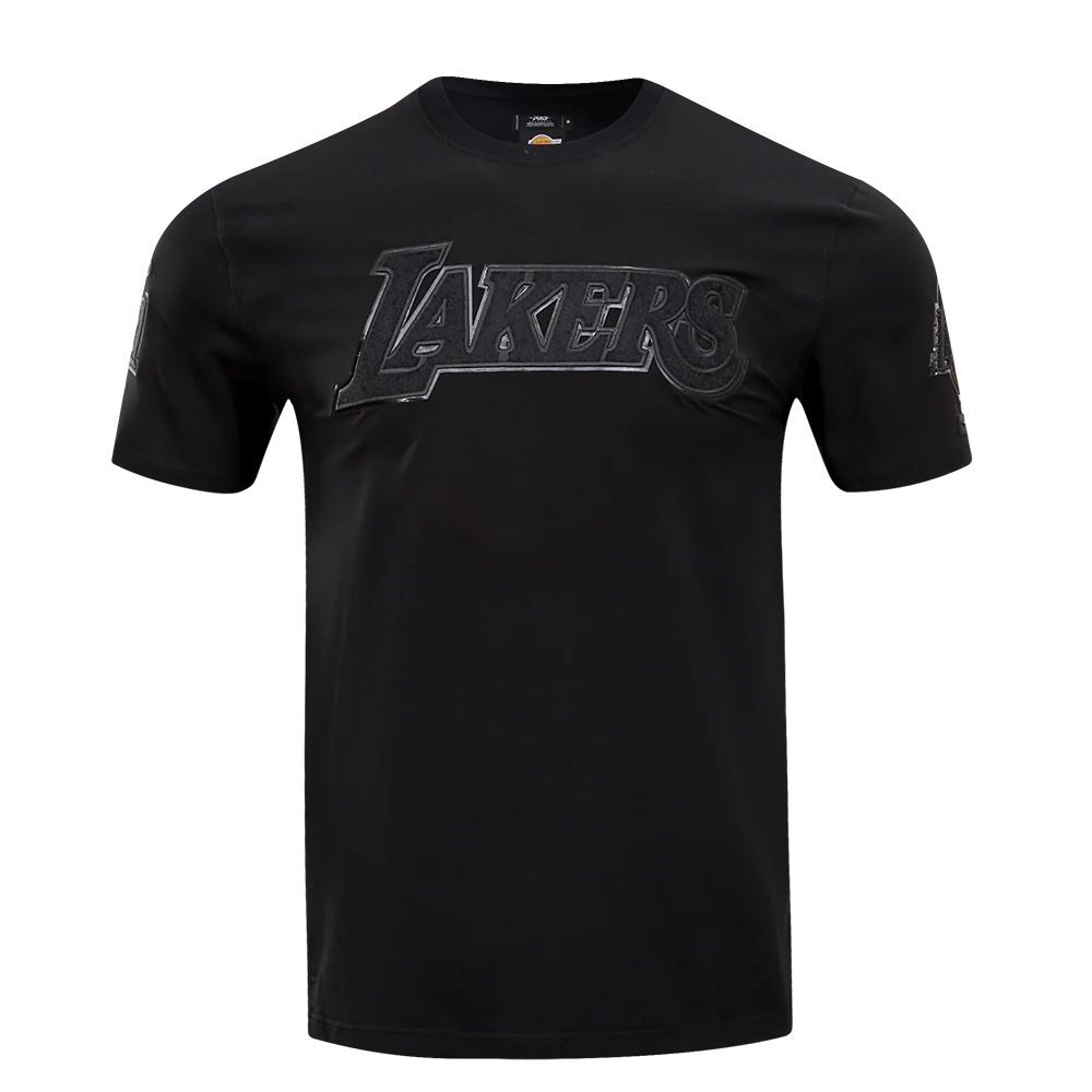 NBA LOS ANGELES LAKERS TRIPLE BLACK LOGO PRO TEAM MEN'S TEE (BLACK) - Image 7