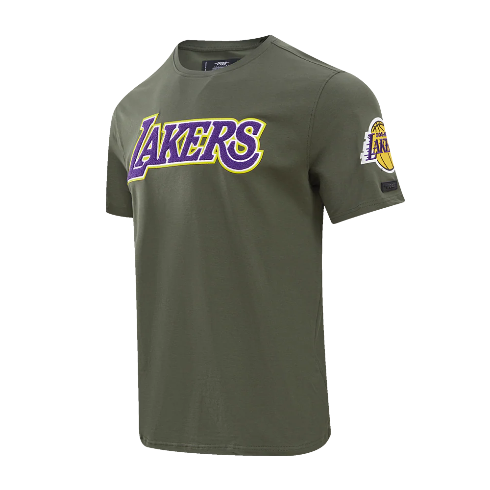 NBA LOS ANGELES LAKERS LOGO PRO TEAM MEN'S TEE (OLIVE) - Image 8