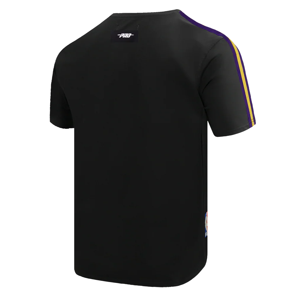 NBA LOS ANGELES LAKERS RETRO CLASSIC MEN'S STRIPED TEE (BLACK/PURPLE/YELLOW) - Image 4