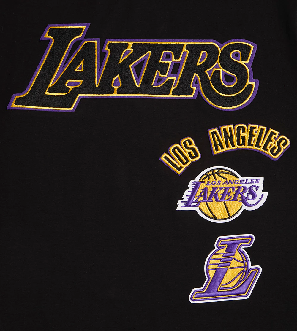 NBA LOS ANGELES LAKERS RETRO CLASSIC MEN'S STRIPED TEE (BLACK/PURPLE/YELLOW) - Image 5