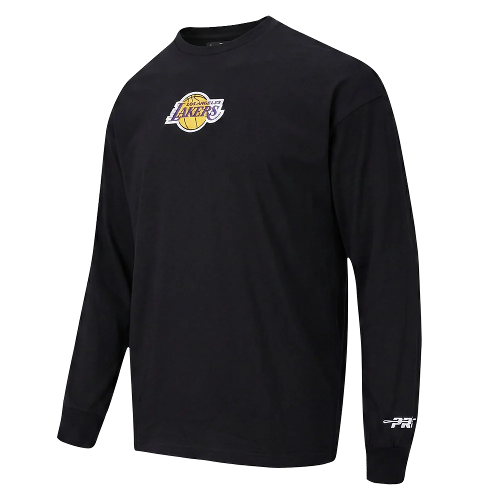 NBA LOS ANGELES LAKERS LIVING LARGE MEN'S DROP SHOULDER LS TEE (BLACK) - Image 3
