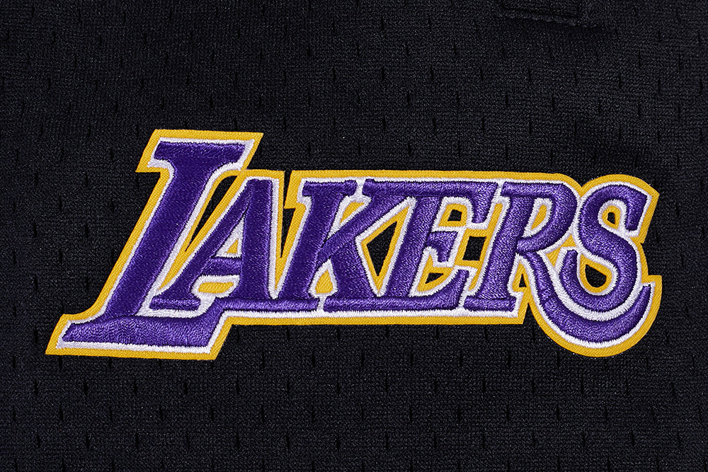 NBA LOS ANGELES LAKERS SCRIPT TAIL MEN'S DOUBLE KNIT 2.0 SHORT (WHITE/BLACK) - Image 8