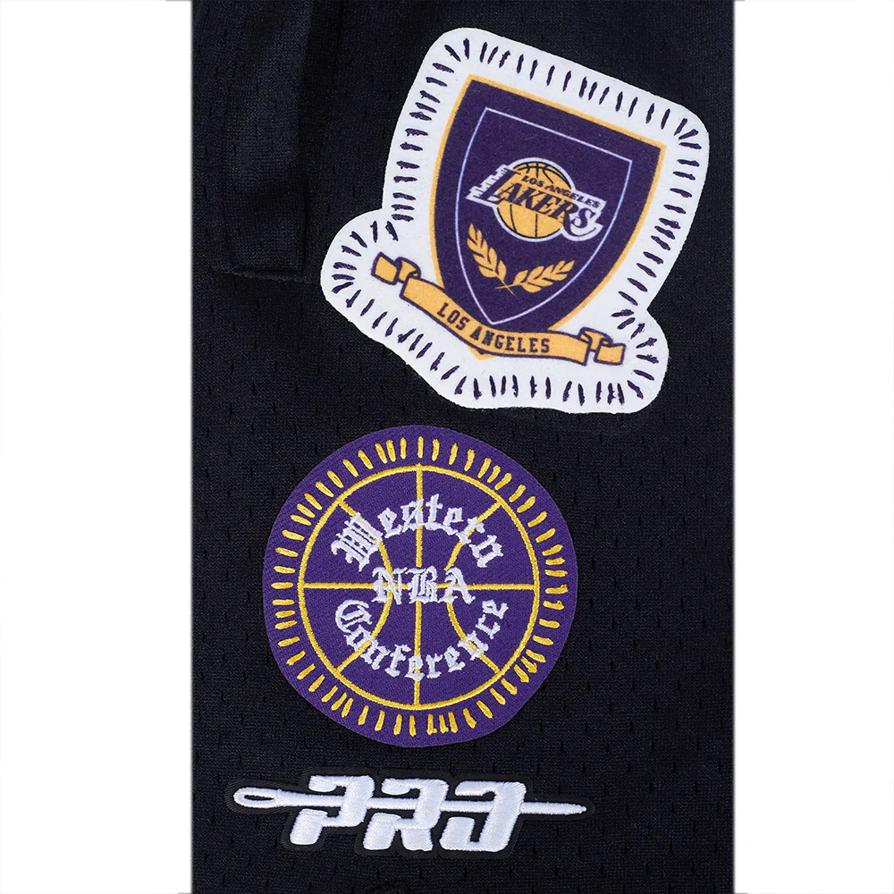 NBA LOS ANGELES LAKERS DIY PICK STITCH MEN'S DOUBLE KNIT 2.0 SHORT (WHITE/BLACK) - Image 5