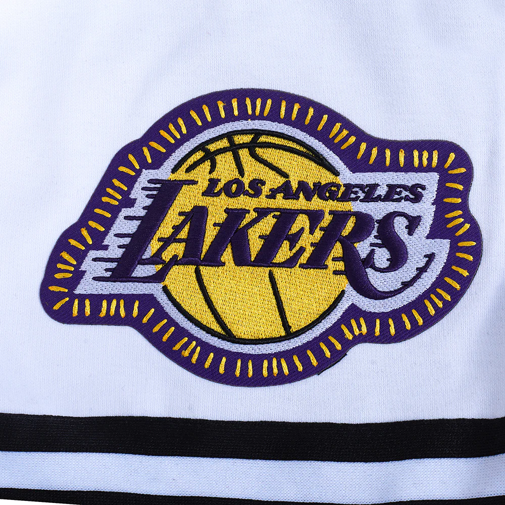 NBA LOS ANGELES LAKERS DIY PICK STITCH MEN'S DOUBLE KNIT 2.0 SHORT (WHITE/BLACK) - Image 6