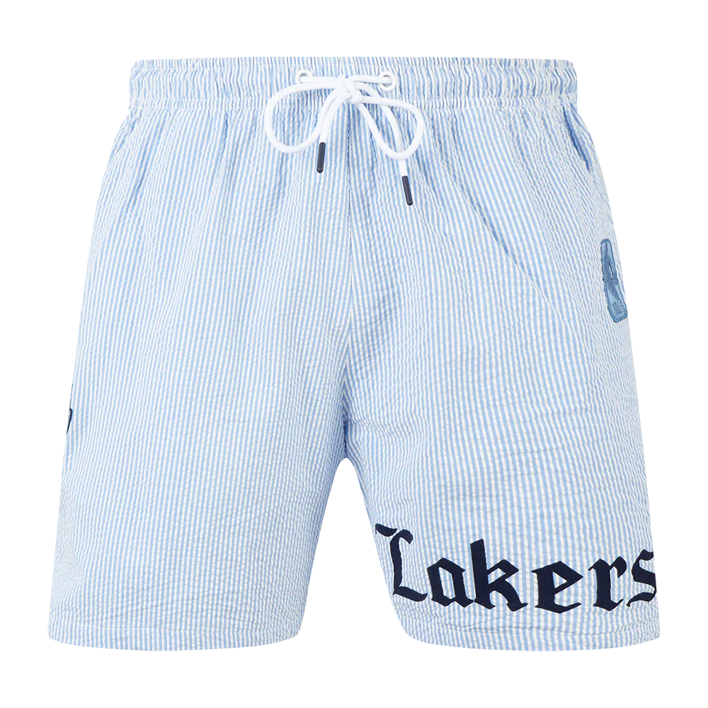 NBA LOS ANGELES LAKERS COUNTRY CLUB MEN'S SEERSUCKER SHORT (SEERSUCKER BLUE) - Image 2