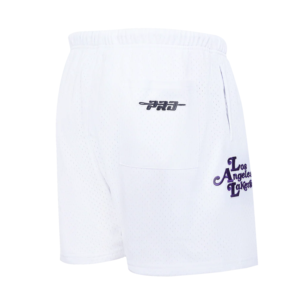 NBA LOS ANGELES LAKERS SOUVENIR MEN'S MESH SHORT (WHITE) - Image 9