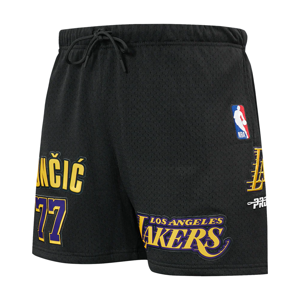 NBA LOS ANGELES LAKERS LUKA DONCIC #77 CLASSIC MESH PNN MEN'S MESH SHORT (BLACK) - Image 4