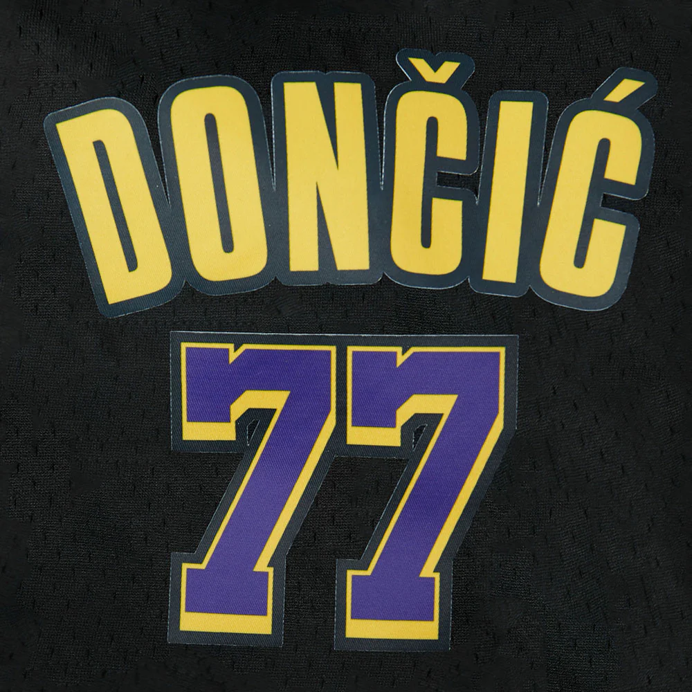 NBA LOS ANGELES LAKERS LUKA DONCIC #77 CLASSIC MESH PNN MEN'S MESH SHORT (BLACK) - Image 6