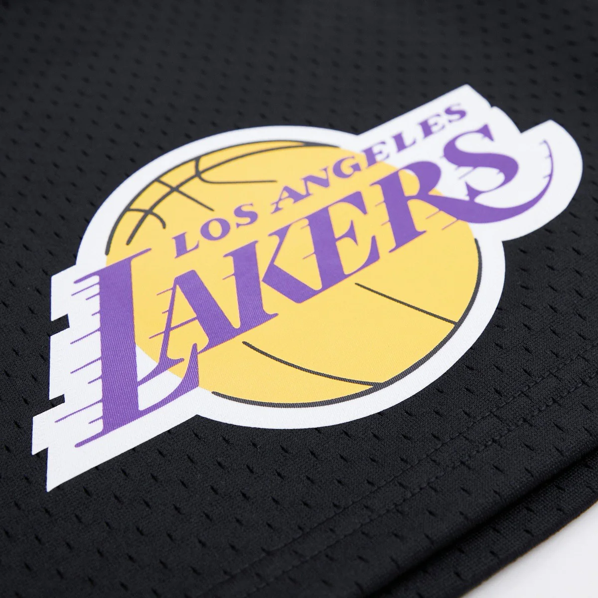 NBA LOS ANGELES LAKERS LOGO MEN'S MESH SHORT (BLACK) - Image 5