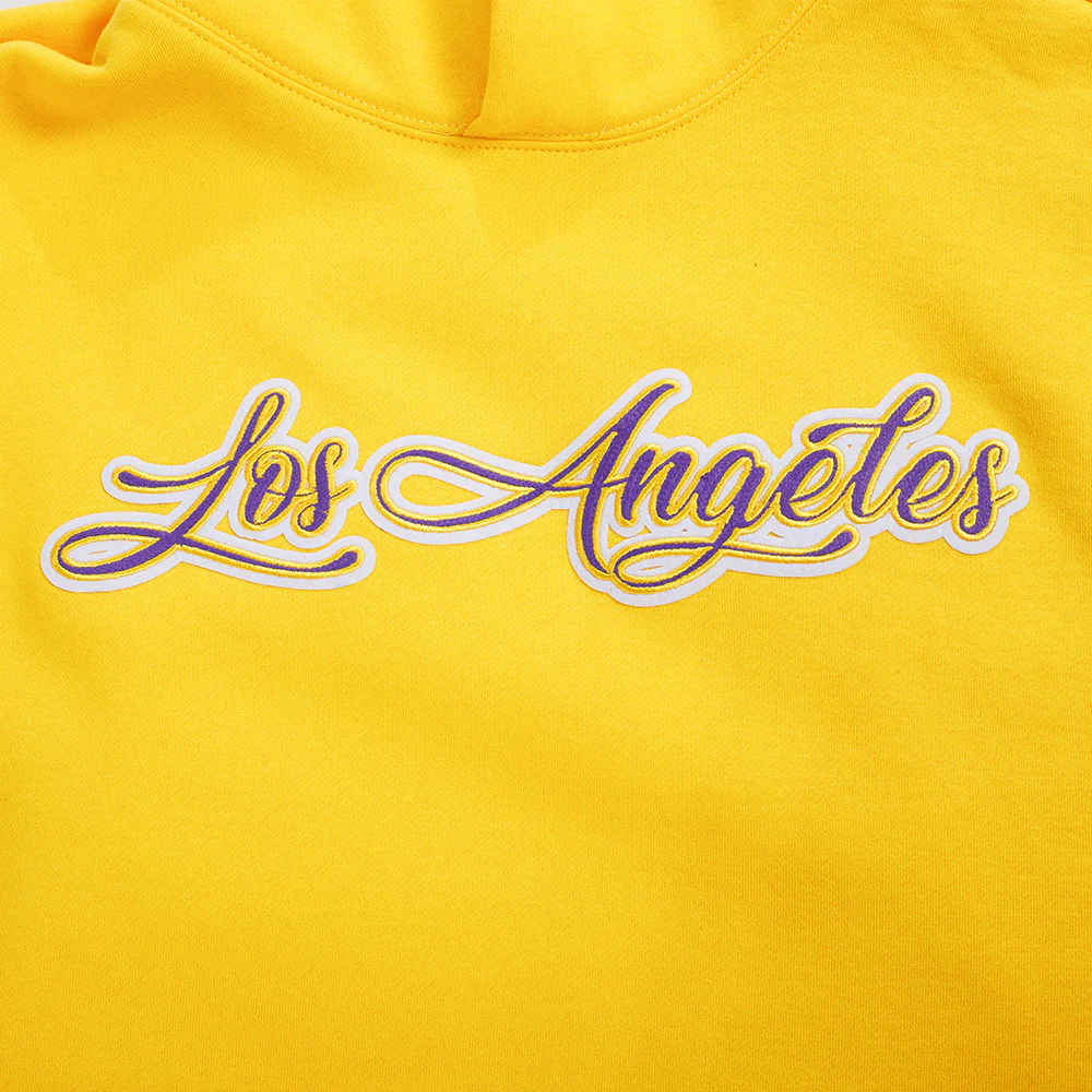 NBA LOS ANGELES LAKERS CITY SIGNATURE M DROP SHOULDER FLC PO HOODIE (YELLOW) - Image 8
