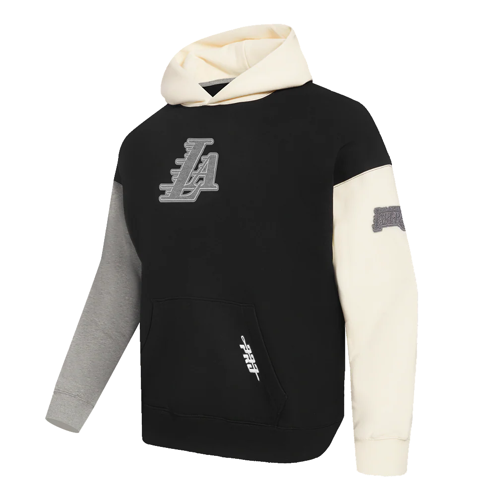 NBA LOS ANGELES LAKERS REVERSE FRENCH TERRY MEN'S COLOR BLOCK FLEECE PULLOVER HOODIE - Image 2