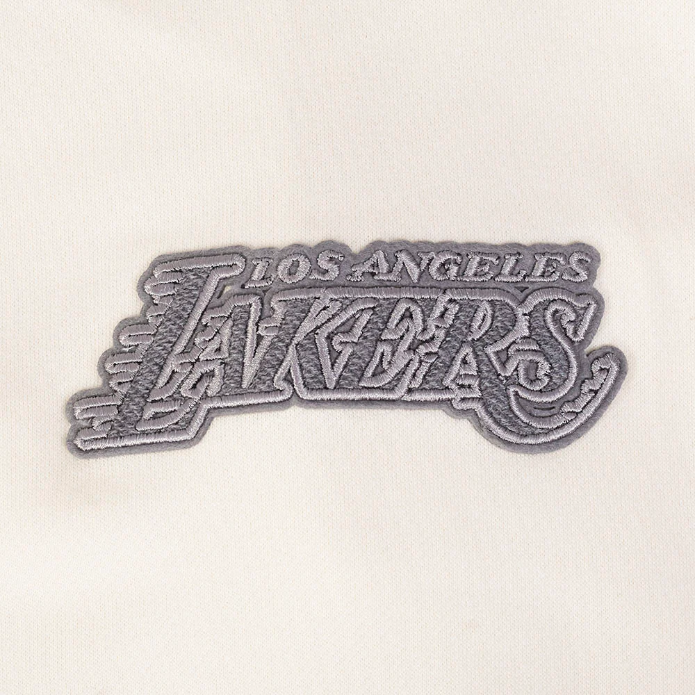 NBA LOS ANGELES LAKERS REVERSE FRENCH TERRY MEN'S DROP SHOULDER FLC CREWNECK (EGGSHELL) - Image 7