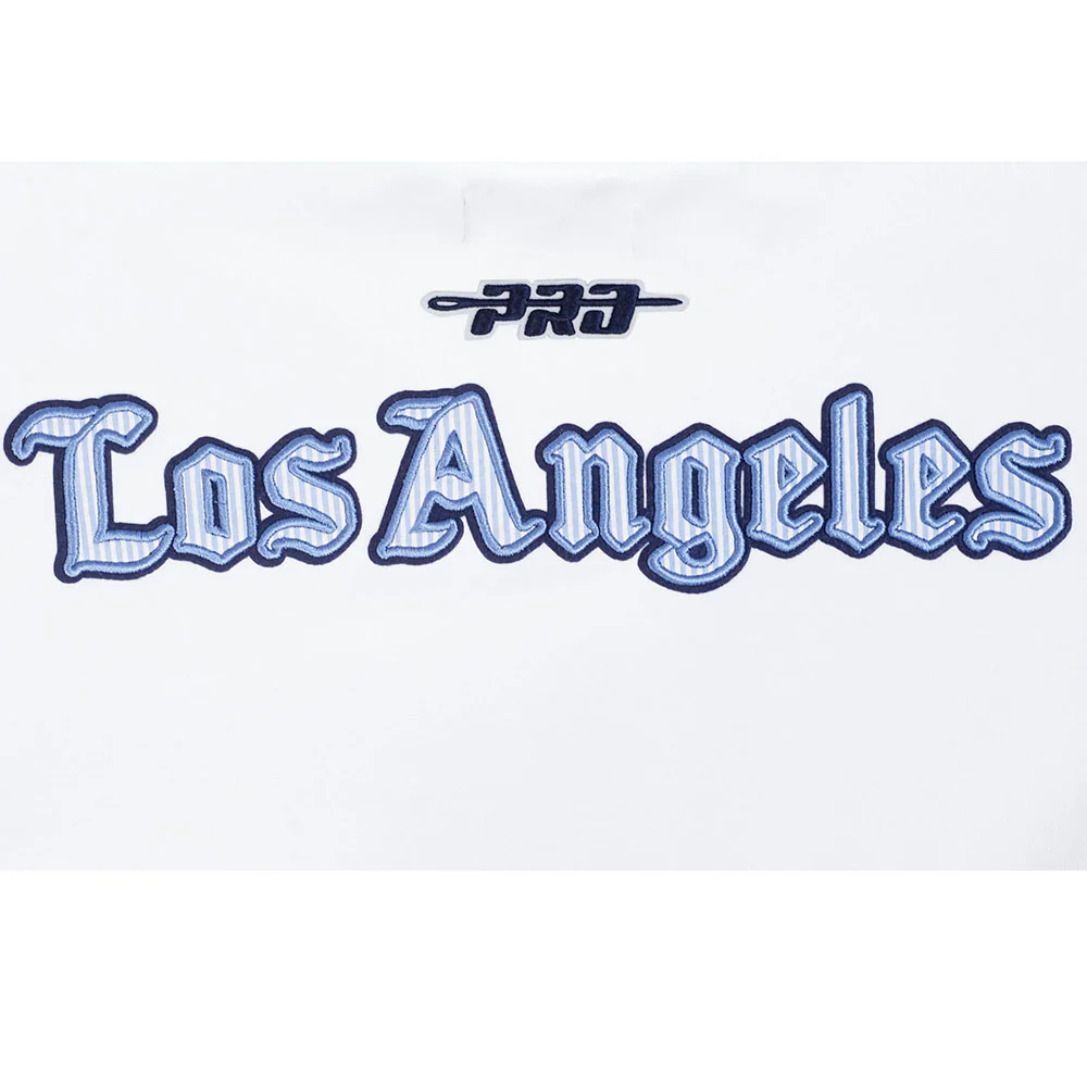 NBA LOS ANGELES LAKERS COUNTRY CLUB MEN'S DROP SHOULDER FLEECE CREWNECK (WHITE) - Image 5