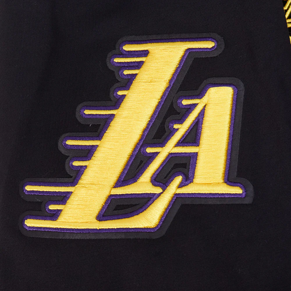 NBA LOS ANGELES LAKERS ECHO LOGO MEN'S FLEECE PULLOVER HOODIE (BLACK) - Image 8