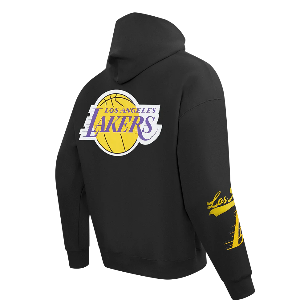 NBA LOS ANGELES LAKERS LIVING LARGE MEN'S DROP SHOULDER FLC PO HOODI (BLACK) - Image 4
