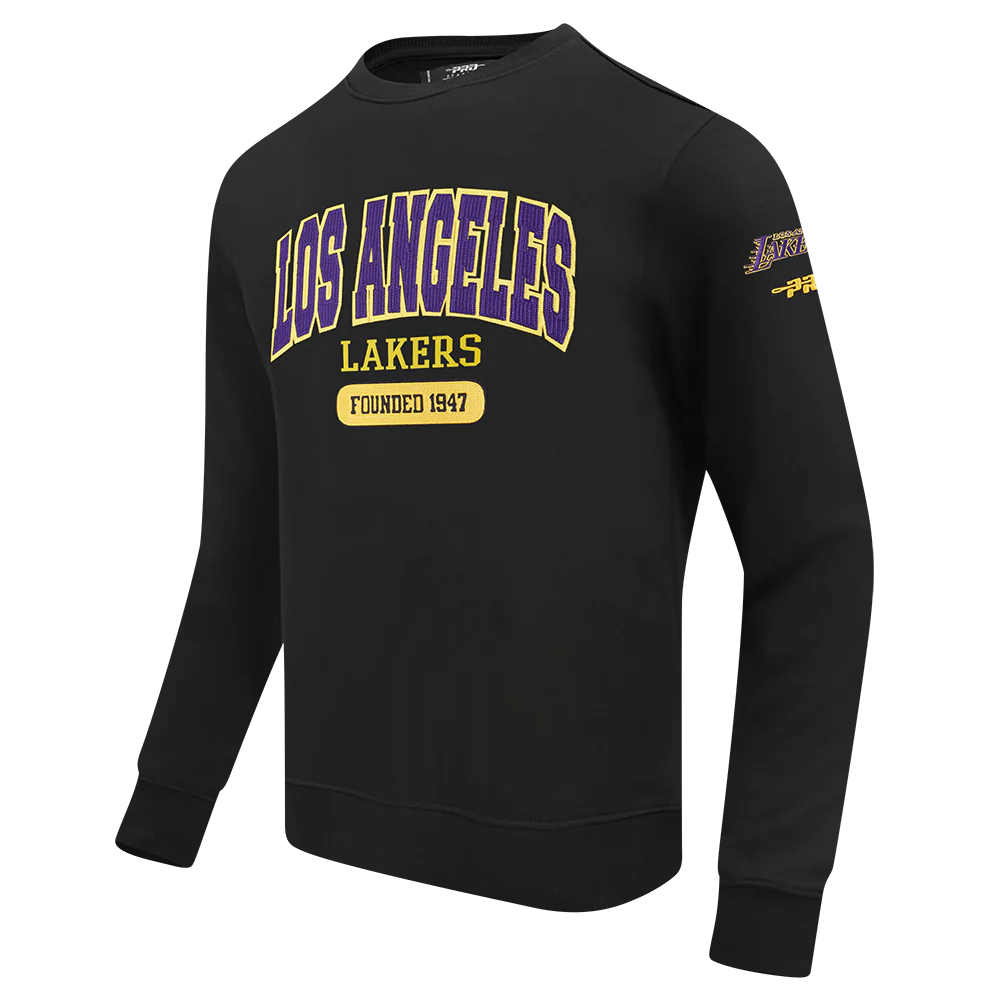 NBA LOS ANGELES LAKERS CITY ARCH MEN'S FLC CREWNECK (BLACK) - Image 3