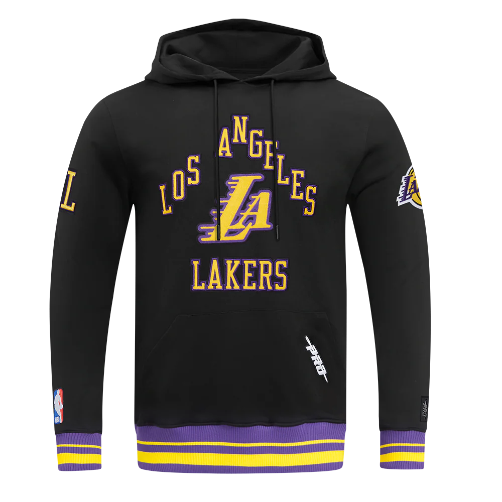 NBA LOS ANGELES LAKERS CITY EDITION 25-26 MEN'S RIB FLC PO HOODIE (BLACK/PURPLE) - Image 3