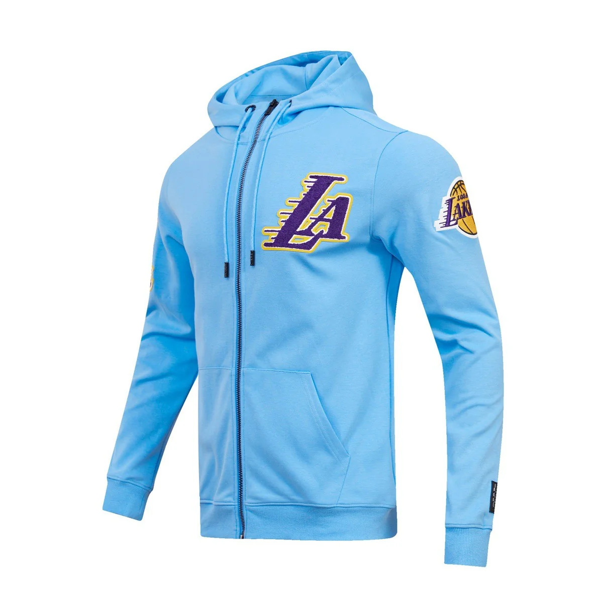 NBA LOS ANGELES LAKERS CLASSIC CHENILLE MEN'S FULL ZIP PULLOVER HOODIE (UNIVERSITY BLUE) - Image 2