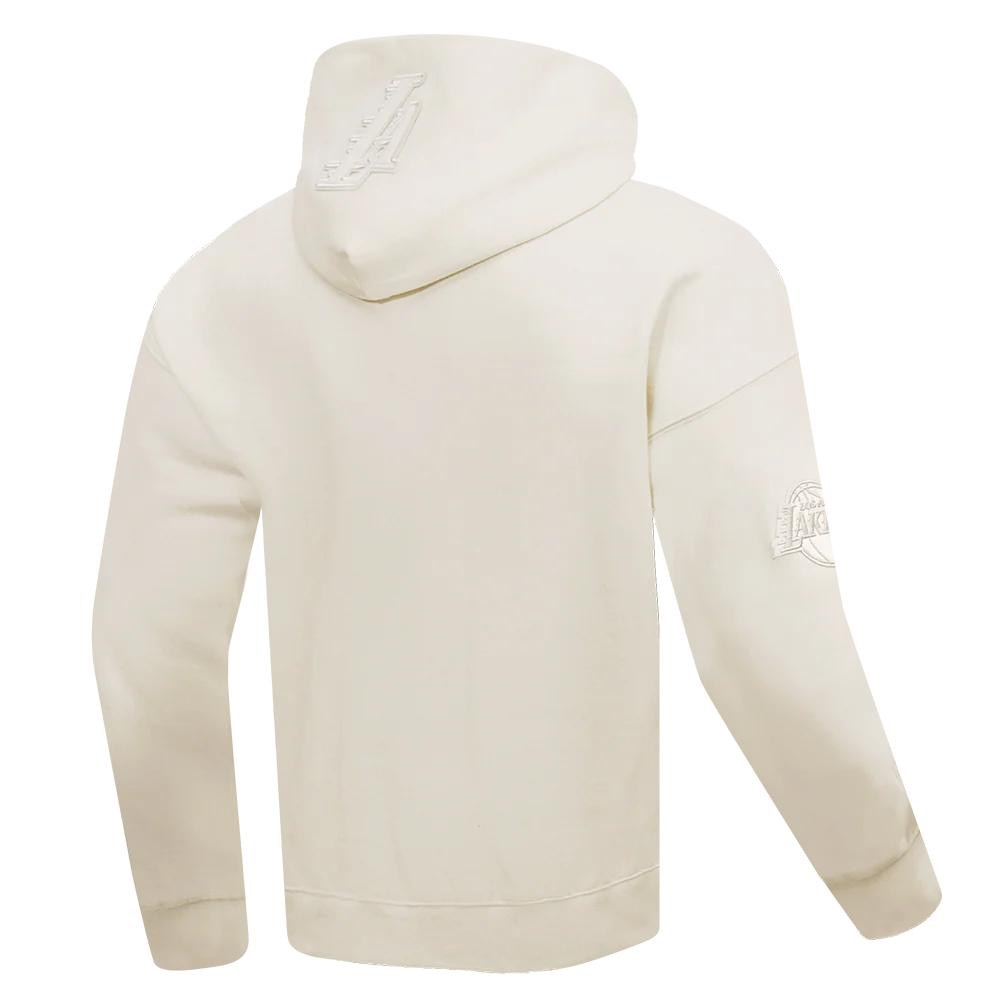 NBA LOS ANGELES LAKERS NEUTRAL DROP SHOULDER FLEECE PULLOVER HOODIE (EGGSHELL) - Image 3