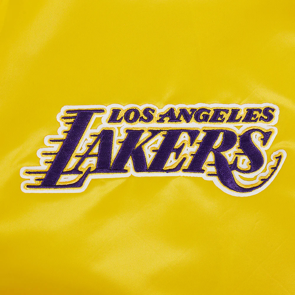 NBA LOS ANGELES LAKERS SOUVENIR MEN'S SATIN JACKET (YELLOW) - Image 8