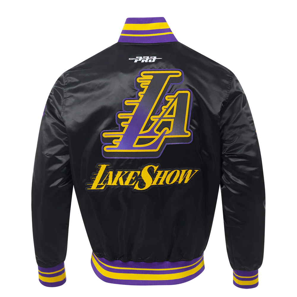 NBA LOS ANGELES LAKERS CITY EDITION 24-25 MEN'S RIB SATIN JACKET (BLACK/PURPLE) - Image 3