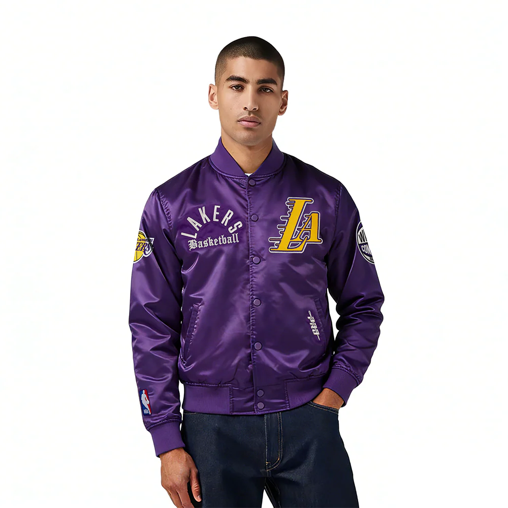 NBA LOS ANGELES LAKERS MODERN ORIGINALS MEN'S SATIN JACKET (Purple)