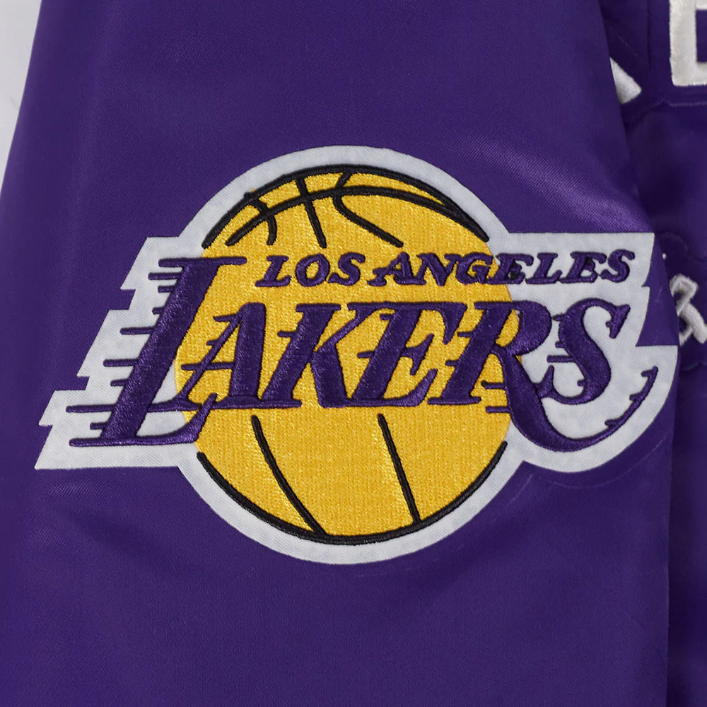 NBA LOS ANGELES LAKERS MODERN ORIGINALS MEN'S SATIN JACKET (Purple) - Image 8