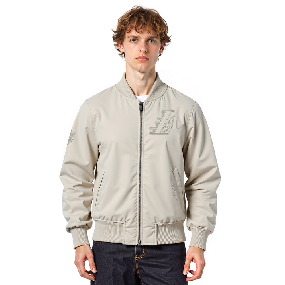 NBA LOS ANGELES LAKERS NEUTRAL MEN'S TWILL JACKET (TAUPE)