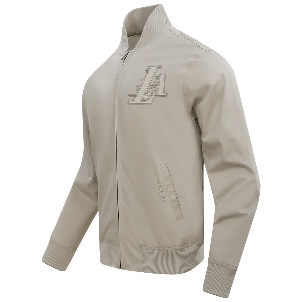NBA LOS ANGELES LAKERS NEUTRAL MEN'S TWILL JACKET (TAUPE) - Image 3