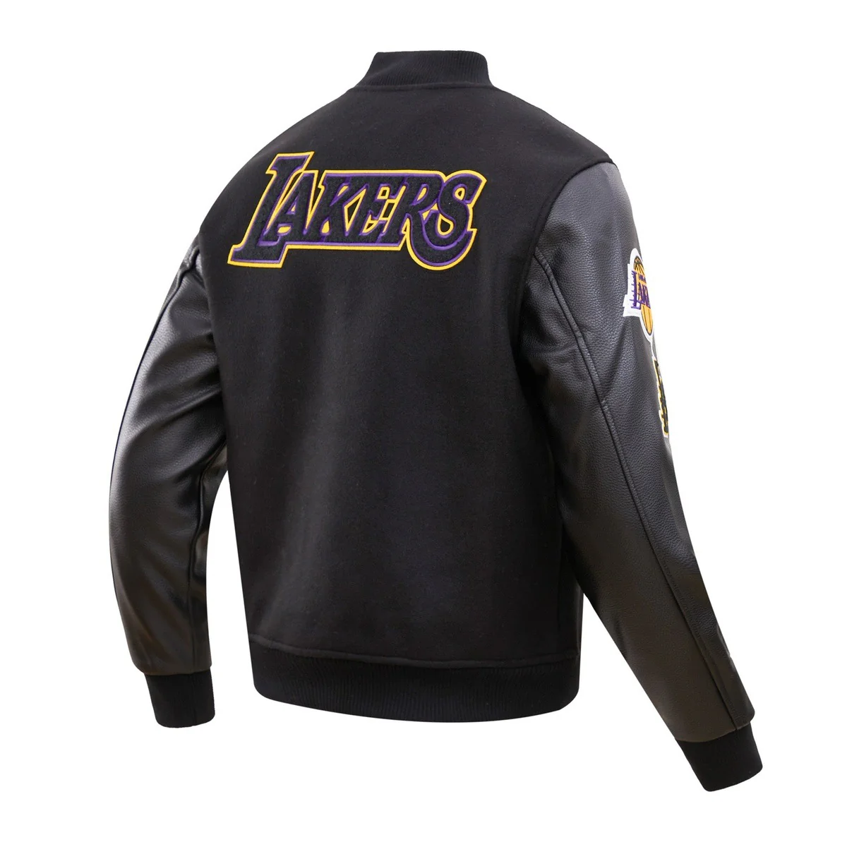 NBA LOS ANGELES LAKERS CLASSIC WOOL MEN'S VARSITY JACKET (BLACK) - Image 5