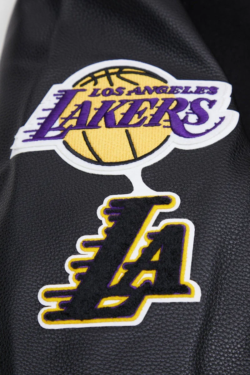 NBA LOS ANGELES LAKERS CLASSIC WOOL MEN'S VARSITY JACKET (BLACK) - Image 8