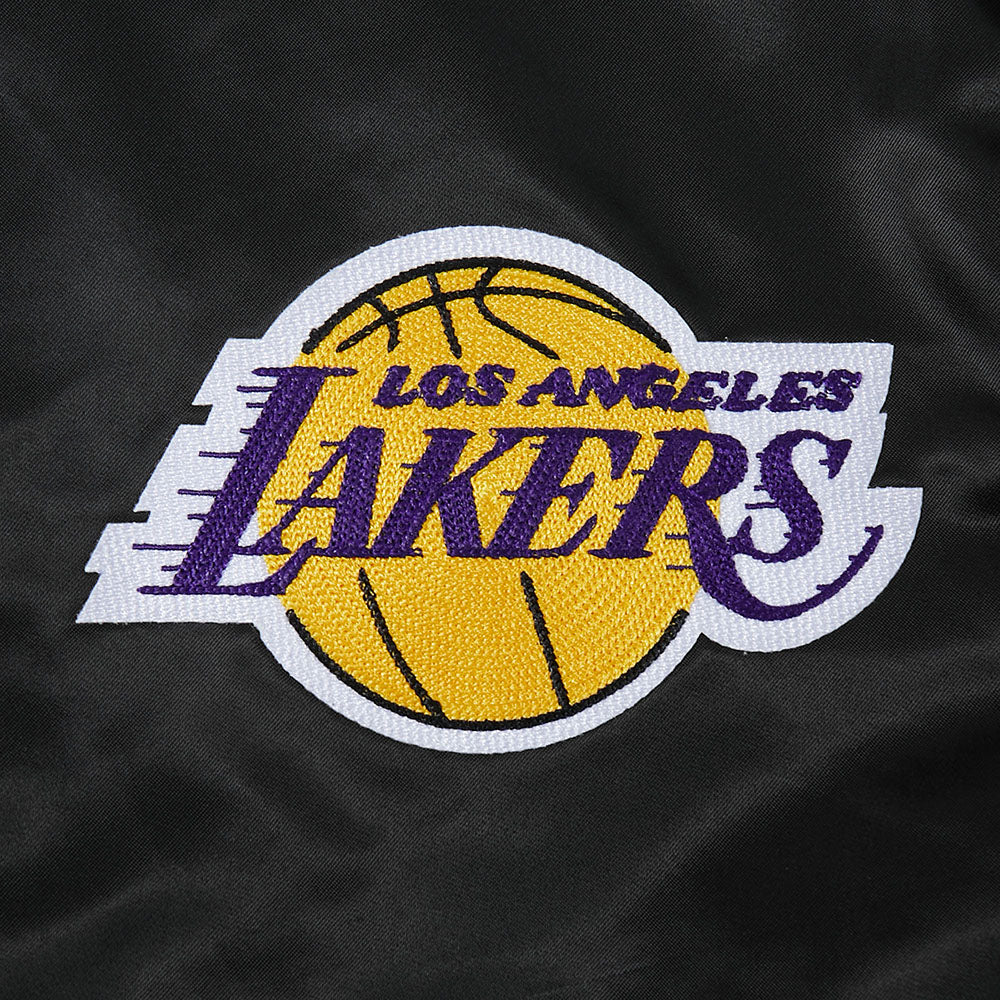 NBA LOS ANGELES LAKERS CITY ARCH MEN'S SATIN JACKET (BLACK) - Image 6