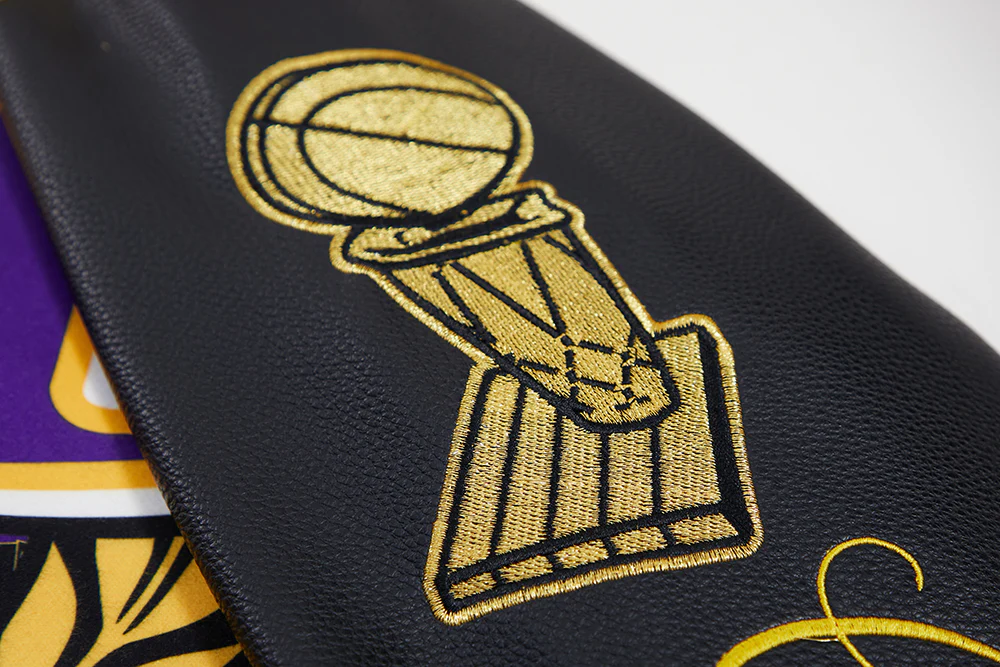 NBA LOS ANGELES LAKERS REMIX MEN'S VARSITY JACKET (BLACK) - Image 8