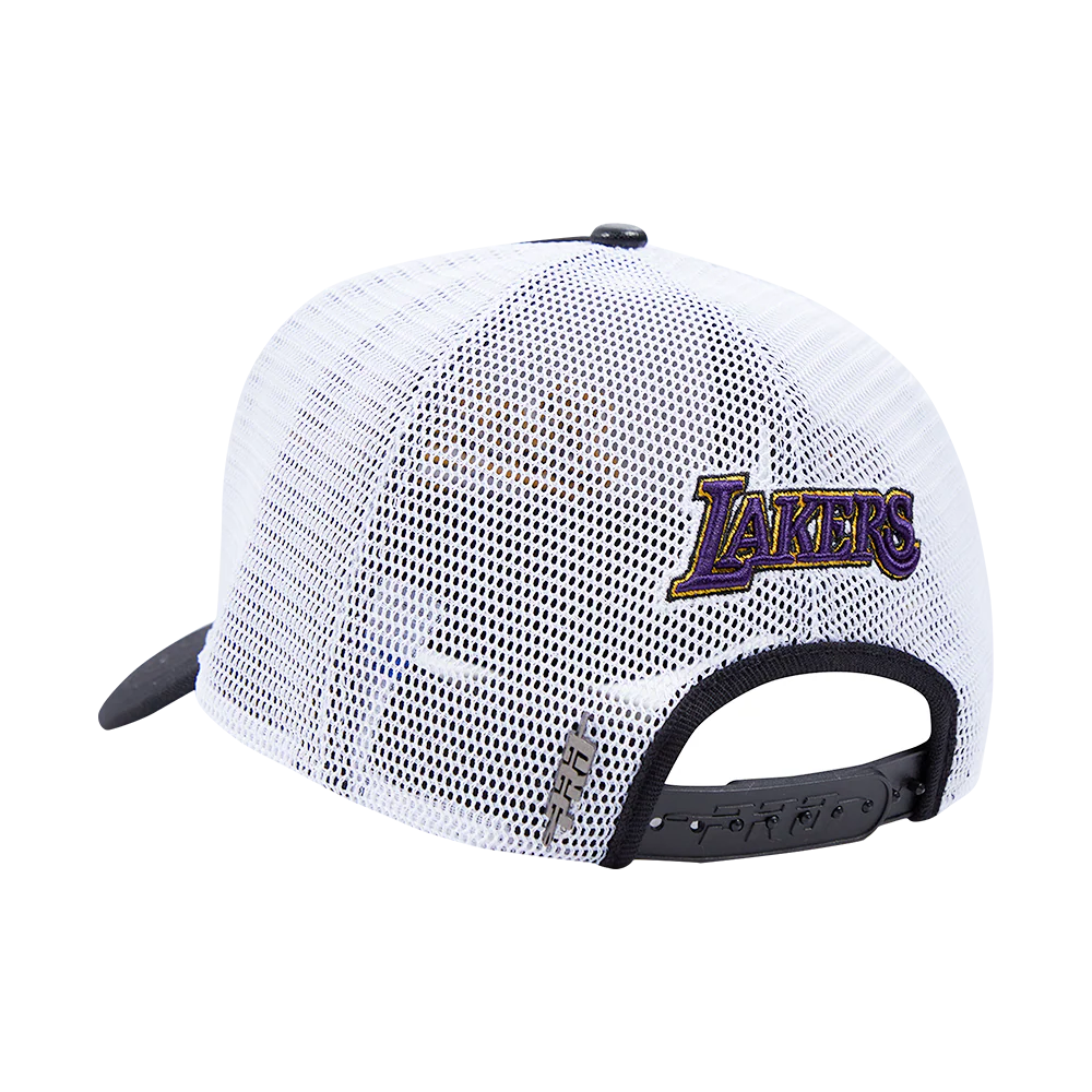 NBA LOS ANGELES LAKERS SCRIPT TAIL TRUCKER HAT (BLACK) - Image 4
