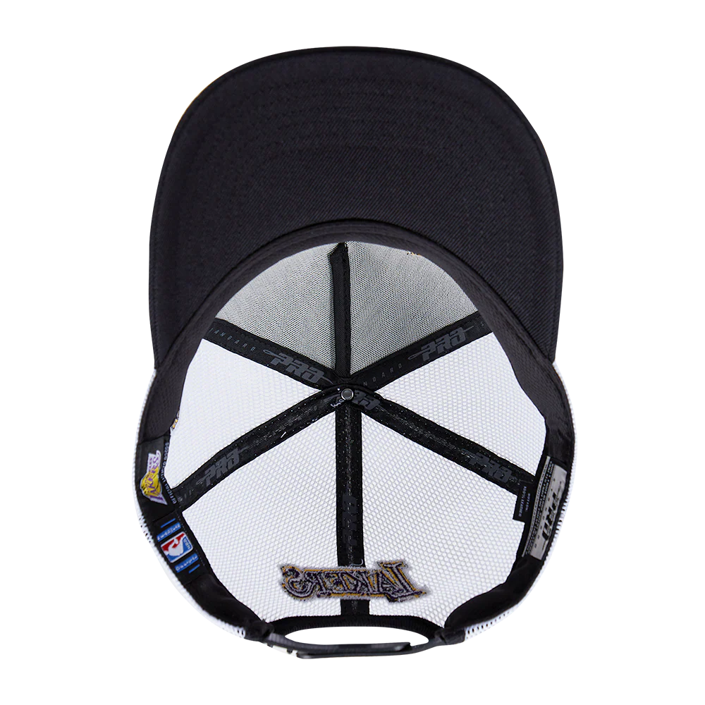NBA LOS ANGELES LAKERS SCRIPT TAIL TRUCKER HAT (BLACK) - Image 6