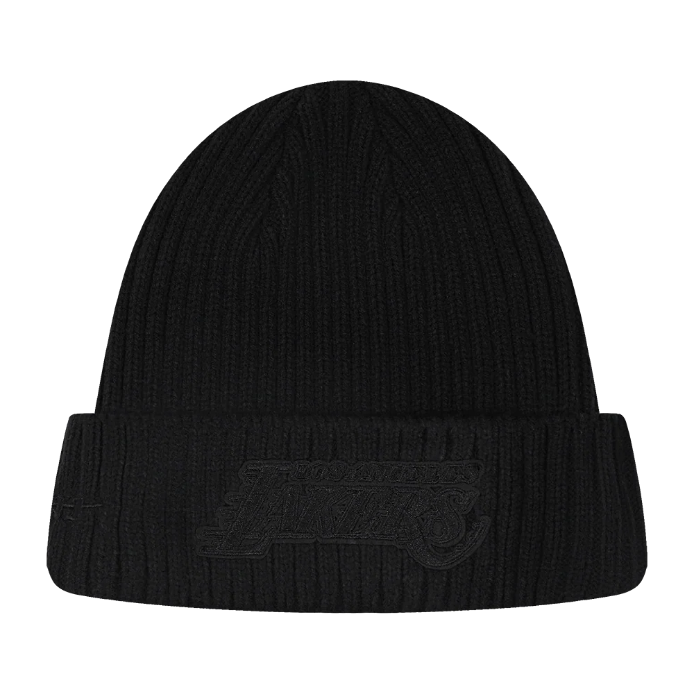 NBA LOS ANGELES LAKERS WASHED VANGUARD UNLINED PRO BEANIE CUFFED (BLACK) - Image 2